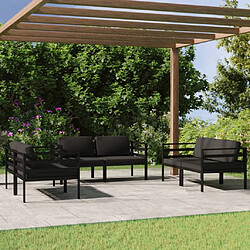 vidaXL Salon de jardin 6 pcs avec coussins Aluminium Anthracite