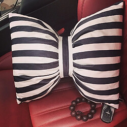 Wewoo Classique Stripe Bowknot Style respirant Car taille coussin oreiller Retour, Taille: 35 * 45cm