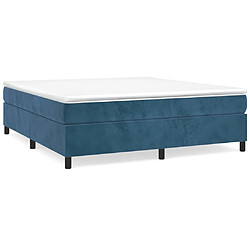 Maison Chic Lit Adulte - Lit simple Lit à sommier tapissier et matelas moelleux - Meuble de Chambre - Bleu foncé 180x200cm Velours -MN48176