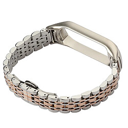 Bracelet en métal avec boucle de serrage, argent/rose or pour votre Xiaomi Mi Band 5/6