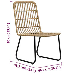 vidaXL Chaises de jardin lot de 2 Résine tressée Chêne pas cher