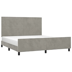 Avis Maison Chic Lit adulte - Cadre Structure de lit avec tête de lit Contemporain Gris clair 160x200 cm Velours -MN54582