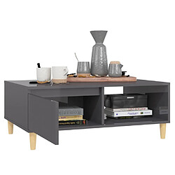 Acheter Maison Chic Table basse,Table Console Table d'appoint, Table pour salon Gris brillant 90x60x35 cm Aggloméré -MN64045