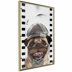 Paris Prix Affiche Murale Encadrée Dressed Up Pug 20 x 30 cm Or