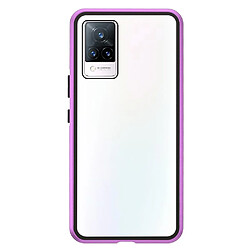 Coque en métal absorption magnétique, violet pour votre Vivo V21 5G