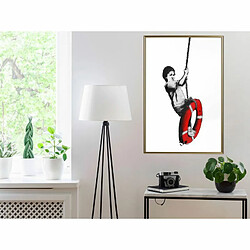 Paris Prix Affiche Murale Encadrée Banksy Swinger 40 x 60 cm Or