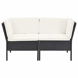 Acheter Maison Chic Salon de jardin 6 pcs + coussins - Mobilier/Meubles de jardin - Table et chaises d'extérieur Résine tressée Noir -MN77843