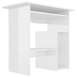 Avis Helloshop26 Bureau table poste de travail meuble d'ordinateur informatique étude brillant 80 x 45 x 74 cm bois d’ingénierie blanc 02_0023551