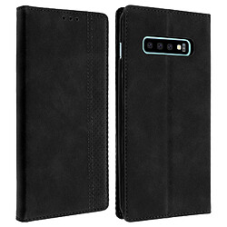 Avizar Housse Samsung Galaxy S10 Plus Etui Folio Porte-cartes Fonction Support - Noir