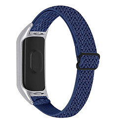 Bracelet en nylon tressée élastique réglable bleu nuit pour votre Xiaomi Mi Band 4/3