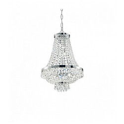 Ideal Lux Suspension Chromée en cristal CAESAR 6 ampoules