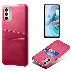 Coque en TPU + PU KSQ avec porte-cartes rose pour votre Motorola Moto G41/G31