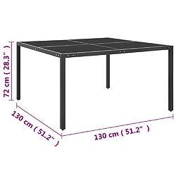 Acheter Maison Chic Table de jardin | Table d'extérieur Anthracite 130x130x72 cm Acier et verre -GKD90849