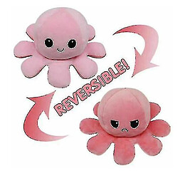 Universal Amusant double face flip réversible poulpe mignon animal en peluche (rose clair)