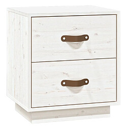 vidaXL Table de chevet Blanc 40x34x45 cm Bois de pin massif