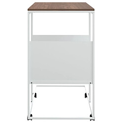 Acheter Maison Chic Table d'appoint | Table Basse et roues Blanc 55x36x63,5 cm Bois d'ingénierie -GKD21580