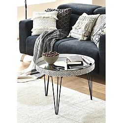 Pegane Table basse coloris noir-blanc - H 46 x Ø 65 cm