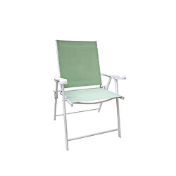 Chaise pliante en fer/plastique coloris Vert - PEGANE -