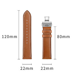 Acheter Bracelet en cuir véritable haute qualité brun argent pour votre Huawei Watch GT/Watch 2/Watch Magic