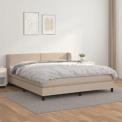 Maison Chic Structures de lit + matelas,Lit à sommier tapissier avec matelas Cappuccino 160x200 cm -MN45098