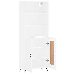 Avis vidaXL Buffet haut Blanc 69,5x34x180 cm Bois d'ingénierie