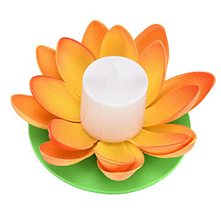 Acheter Imperméable Sans Flamme Flottant LED Lotus Lumières Piscine Décoration Orange 11.5cm