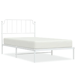 Maison Chic Cadre/structure de lit métal et tête de lit pour adulte - Lit Moderne Chambre blanc 107x203 cm -MN83597 