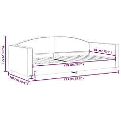 vidaXL Lit de repos sans matelas crème 90x200 cm tissu pas cher