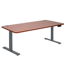 Decoshop26 Bureau table d'ordinateur réglable en hauteur électriquement 160 x 80 cm HDF acier gris anthracite 04_0006048