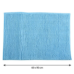 MSV Tapis de bain Microfibre CHENILLE 60x90cm Bleu Ciel