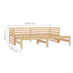 vidaXL Lit coulissant sans matelas 2x(90x200) cm pas cher