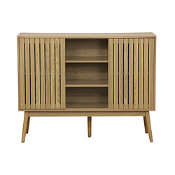 Pegane Buffet, meuble d'entrée coloris naturel, pieds en bois - Longueur 115 x profondeur 40 x hauteur 90 cm