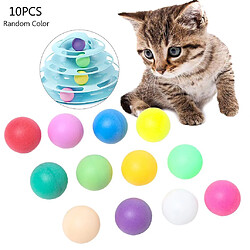 Avis 10PCS Cat Chew Ball Toys Bouncing Balls for Cat Dog Chewing Fetching Training (Jouets à mâcher pour chat, chien, entraînement à la recherche de nourriture)