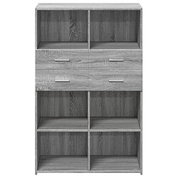 Avis vidaXL Buffet haut sonoma gris 80x42,5x124 cm bois d'ingénierie