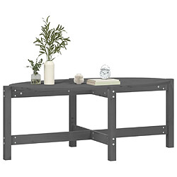 Avis vidaXL Table basse Gris 118x63x45 cm Bois massif de pin