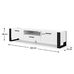 Acheter Bestmobilier Donnely - meuble tv - blanc et noir - 200 cm