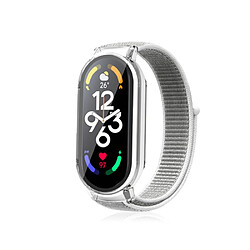 Bracelet en nylon pour votre Xiaomi Mi Band 7/7 NFC - Blanc coquillage/transparent