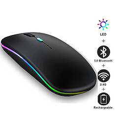 Acheter Universal Souris Bluetooth RGB Souris sans fil rechargeable pour ordinateurs portables iPad Apple Ordinateurs portables Silent Electrostatic LED Rétro-éclairage Souris ergonomique