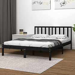 vidaXL Cadre de lit sans matelas noir 120x190 cm bois de pin massif 