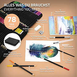 Avis Ecd Germany Set de 78 crayons de couleur aquarellables pour enfants et adultes