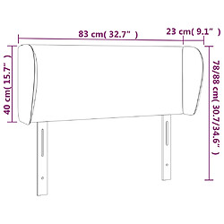 Acheter vidaXL Tête de lit avec oreilles Gris clair 83x23x78/88 cm Tissu