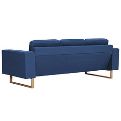 Maison Chic Canapé à 3 places,Canapé droit,Sofa de Salon,Banquette Tissu Bleu -GKD337980 pas cher