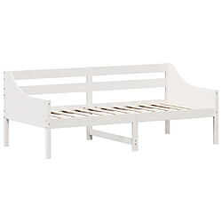 Vidaxl Lit de jour Blanc 90x190 cm Bois de pin massif