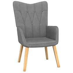 Maison Chic Chaise de relaxation | Fauteuil relax avec tabouret Gris foncé Tissu -GKD37315