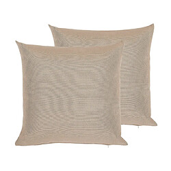 Beliani Lot de 2 coussins PALAIROS 40 x 40 cm Unicolore Beige sable