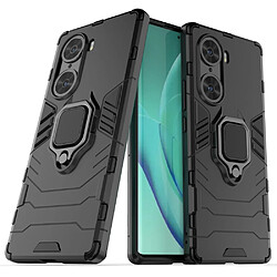 Coque en TPU antichoc, léger, anti-rayures avec béquille en anneau et porte-carte noir pour votre Honor 60