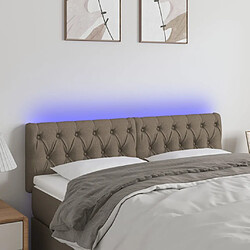 vidaXL Tête de lit à LED Taupe 144x7x78/88 cm Tissu