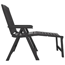 Avis vidaXL Chaise longue anthracite plastique