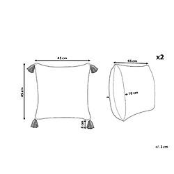 Avis Beliani Lot de 2 coussins SETOSA Coton 45 x 45 cm Géométrique Impression en bloc Multicolore