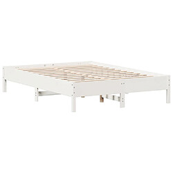 Vidaxl Cadre de lit blanc 150x200 cm bois de pin massif